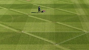 Movie still from “EA SPORTS FC ft. Dave - Triangles” (2023) – Extreme Wide shot, High angle