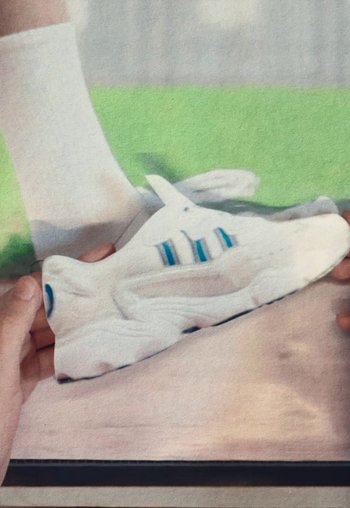 Movie still from “adidas Originals - Powered by the Past” (2020) – Extreme Close Up shot, Overhead angle