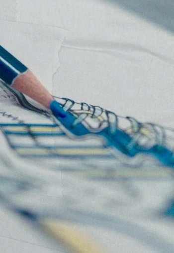 Movie still from “adidas Originals - Powered by the Past” (2020) – Extreme Close Up shot, Overhead angle