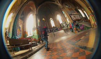 Movie still from “Sk8 Liborius - Long Live Liborius” (2021) – Extreme Wide shot, High angle