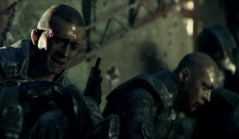 Movie still from “Halo 3 - Believe” (2007) – Close Up shot, Over the shoulder angle