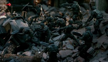 Movie still from “Halo 3 - Believe” (2007) – Wide shot, High angle