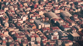 Movie still from “Leonardo Dalessandri - Watchtower of Turkey” (2014) – Extreme Wide shot, High angle