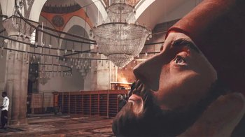 Movie still from “Leonardo Dalessandri - Watchtower of Turkey” (2014) – Extreme Close Up shot, Low angle