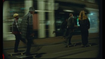 Movie still from “Burberry & Pop Trading Company - Capsule Collection” (2022) – Wide shot, Low angle