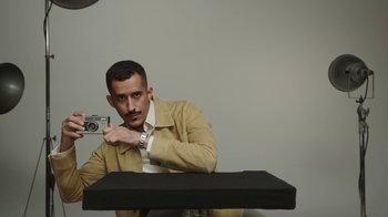 Movie still from “Cartier - Yvan Fabing” (2021) – Medium shot, Low angle