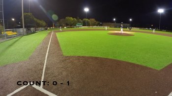Movie still from “amd3366 - POV BASEBALL - CATCHER POV & HITTING” (2022) – Extreme Wide shot, High angle