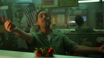 Movie still from “Wimbledon - It’s A Wimbledon Thing” (2021) – Medium shot, Low angle