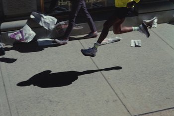 Movie still from “Brooks - Gravity Had a Good Run” (2024) – Wide shot, Overhead angle