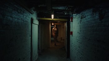 Movie still from “Abby T - Legos ft. Rodney Chrome” (2021), directed by Henry DaCosta – Wide shot, High angle