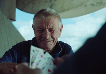 Movie still from “Stromae - Santé” (2021), directed by Jara Moravec – Close Up shot, Over the shoulder angle