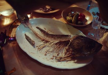 Movie still from “Stromae - Santé” (2021), directed by Jara Moravec – Extreme Close Up shot, High angle