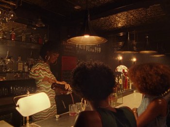 Movie still from “Earth, Wind & Fire - You Want My Love” (2021), directed by Andrew Litten – Wide shot, Low angle