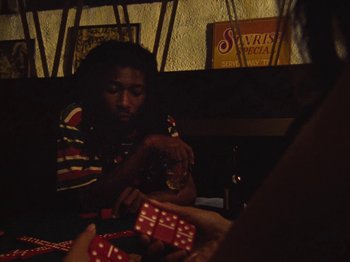 Movie still from “Earth, Wind & Fire - You Want My Love” (2021), directed by Andrew Litten – Close Up shot, High angle