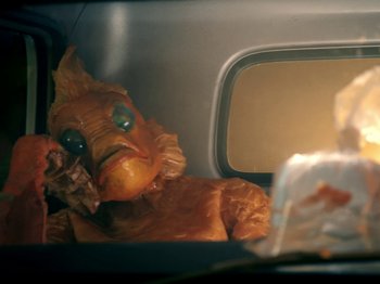 Movie still from “Blue Wilson - Underwater Dance” (2021), directed by Gabriel Jace Long – Extreme Close Up shot, High angle