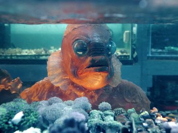 Movie still from “Blue Wilson - Underwater Dance” (2021), directed by Gabriel Jace Long – Close Up shot, High angle