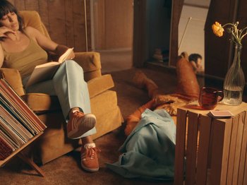 Movie still from “Blue Wilson - Underwater Dance” (2021), directed by Gabriel Jace Long – Wide shot, High angle