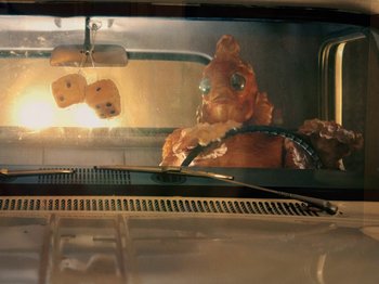 Movie still from “Blue Wilson - Underwater Dance” (2021), directed by Gabriel Jace Long – Extreme Close Up shot, High angle