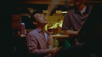 Movie still from “Darryl Kissick - Just A Dream” (2021), directed by Ft. Langley – Medium shot, Low angle