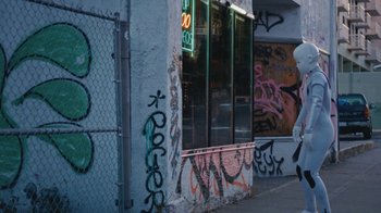 Movie still from “Darryl Kissick - Just A Dream” (2021), directed by Ft. Langley – Wide shot, Low angle