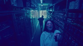 Movie still from “Park Hye Jin - Let’s Sing Let’s Dance” (2021), directed by Kevin Lombardo – Medium shot, Low angle