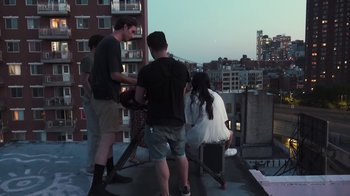 Movie still from “Park Hye Jin - Let’s Sing Let’s Dance” (2021), directed by Kevin Lombardo – Wide shot, Low angle