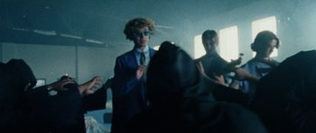 Movie still from “Almost Monday - Cool Enough” (2021), directed by Nico Poalillo – Medium shot, Over the shoulder angle