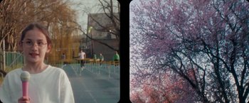 Movie still from “Amanda Sum - Hot Headed Egos” (2021), directed by Hannah Dubois – Wide shot, Low angle