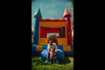 Movie still from “Huey Briss & Nikobeats - Grace Park Legend” (2021), directed by Michael Priestley – Wide shot, High angle