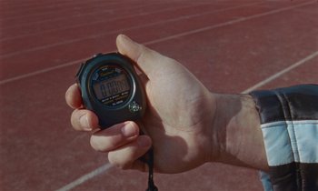 Movie still from “Earl Elliot - Training for a Marathon” (2021), directed by Danny Griffioen – Extreme Close Up shot, High angle