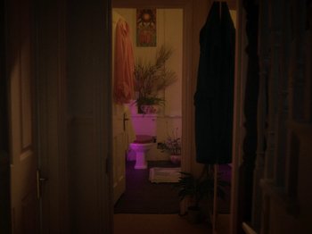 Movie still from “Smoothboi Ezra - Stuck” (2021), directed by Arthur Studholme – Wide shot, High angle