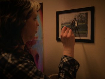 Movie still from “Smoothboi Ezra - Stuck” (2021), directed by Arthur Studholme – Extreme Close Up shot, Over the shoulder angle