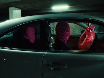 Movie still from “I M U R - Case of You” (2021), directed by Sebastian Hill-Esbrand – Medium shot, Low angle