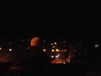 Movie still from “I M U R - Case of You” (2021), directed by Sebastian Hill-Esbrand – Extreme Wide shot, Low angle