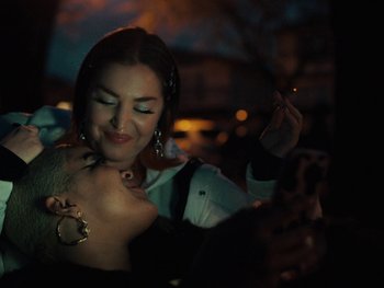 Movie still from “I M U R - Case of You” (2021), directed by Sebastian Hill-Esbrand – Close Up shot, Low angle