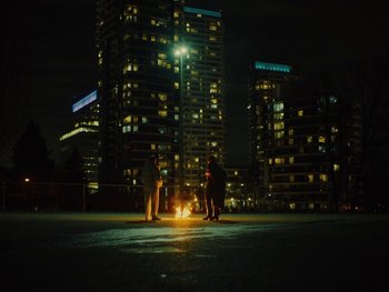 Movie still from “I M U R - Case of You” (2021), directed by Sebastian Hill-Esbrand – Extreme Wide shot, High angle