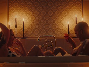 Movie still from “I M U R - Case of You” (2021), directed by Sebastian Hill-Esbrand – Wide shot, Overhead angle