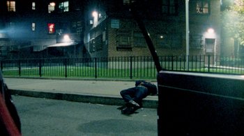 Movie still from “Mallory Merk - Strangers” (2021), directed by Kevin Lombardo – Wide shot, High angle