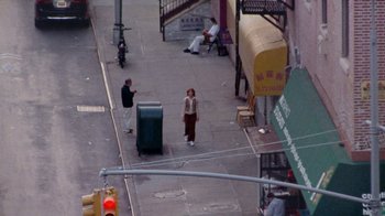Movie still from “Mallory Merk - Strangers” (2021), directed by Kevin Lombardo – Extreme Wide shot, High angle