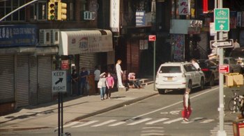 Movie still from “Mallory Merk - Strangers” (2021), directed by Kevin Lombardo – Extreme Wide shot, High angle
