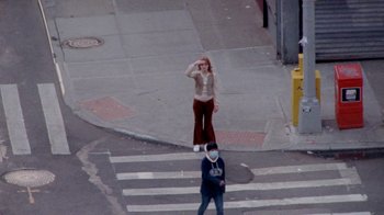 Movie still from “Mallory Merk - Strangers” (2021), directed by Kevin Lombardo – Wide shot, High angle