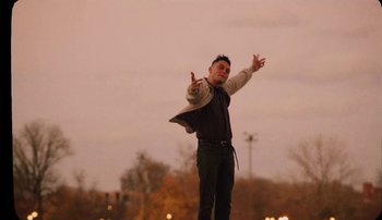 Movie still from “Rudy De Anda - Helado” (2020), directed by Adam Neustadter – Medium shot, Low angle