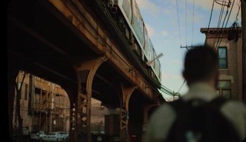 Movie still from “Rudy De Anda - Helado” (2020), directed by Adam Neustadter – Extreme Wide shot, Low angle