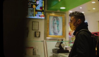 Movie still from “Rudy De Anda - Helado” (2020), directed by Adam Neustadter – Medium shot, Low angle