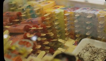 Movie still from “Rudy De Anda - Helado” (2020), directed by Adam Neustadter – Extreme Close Up shot, High angle
