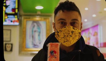 Movie still from “Rudy De Anda - Helado” (2020), directed by Adam Neustadter – Close Up shot, Low angle