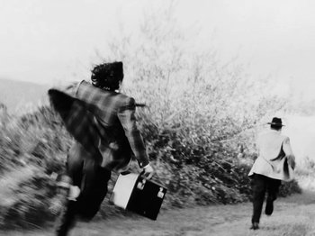 Movie still from “Bloodroot - Audrey” (2020), directed by Kyle Murdoch – Extreme Wide shot, Over the shoulder angle