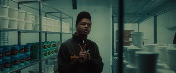 Movie still from “Loski & Stormzy - Flavour” (2020), directed by João Retorta – Close Up shot, Low angle