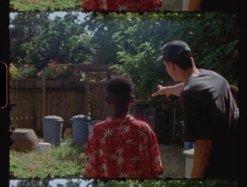 Movie still from “Flower Bomb - Come Together” (2020), directed by Benton Robertson – Extreme Wide shot, High angle