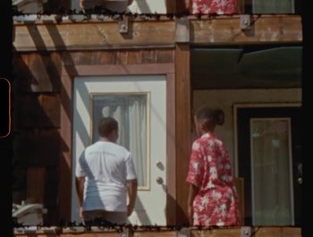 Movie still from “Flower Bomb - Come Together” (2020), directed by Benton Robertson – Wide shot, High angle
